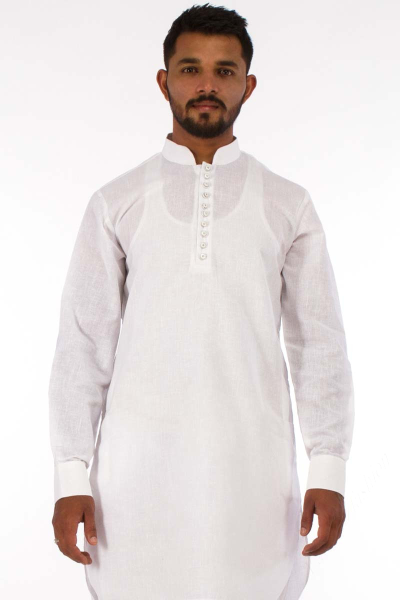 White pyjama kurta sales