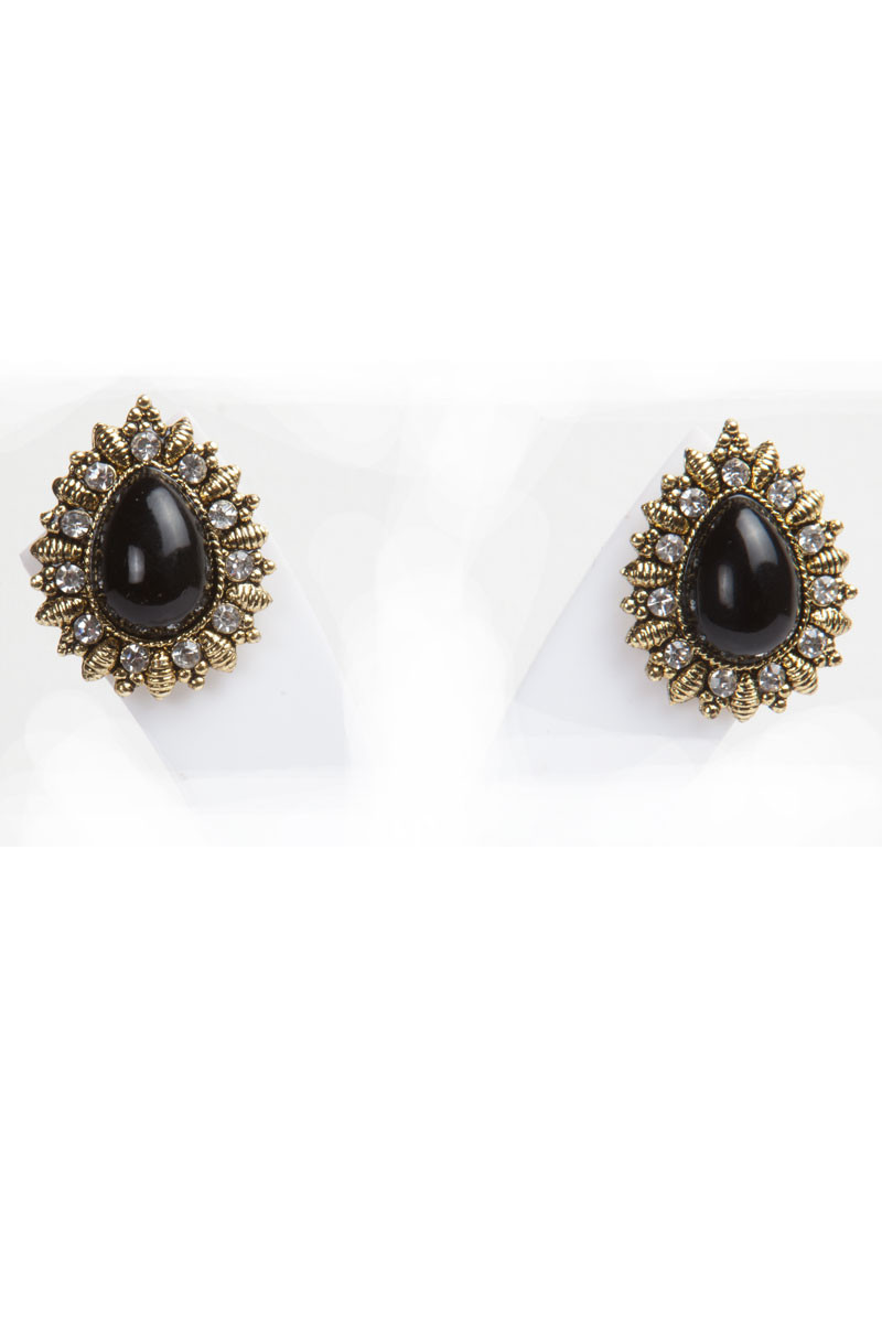 Jewellery EARRINGS Black Artificial Alloy EARRINGS