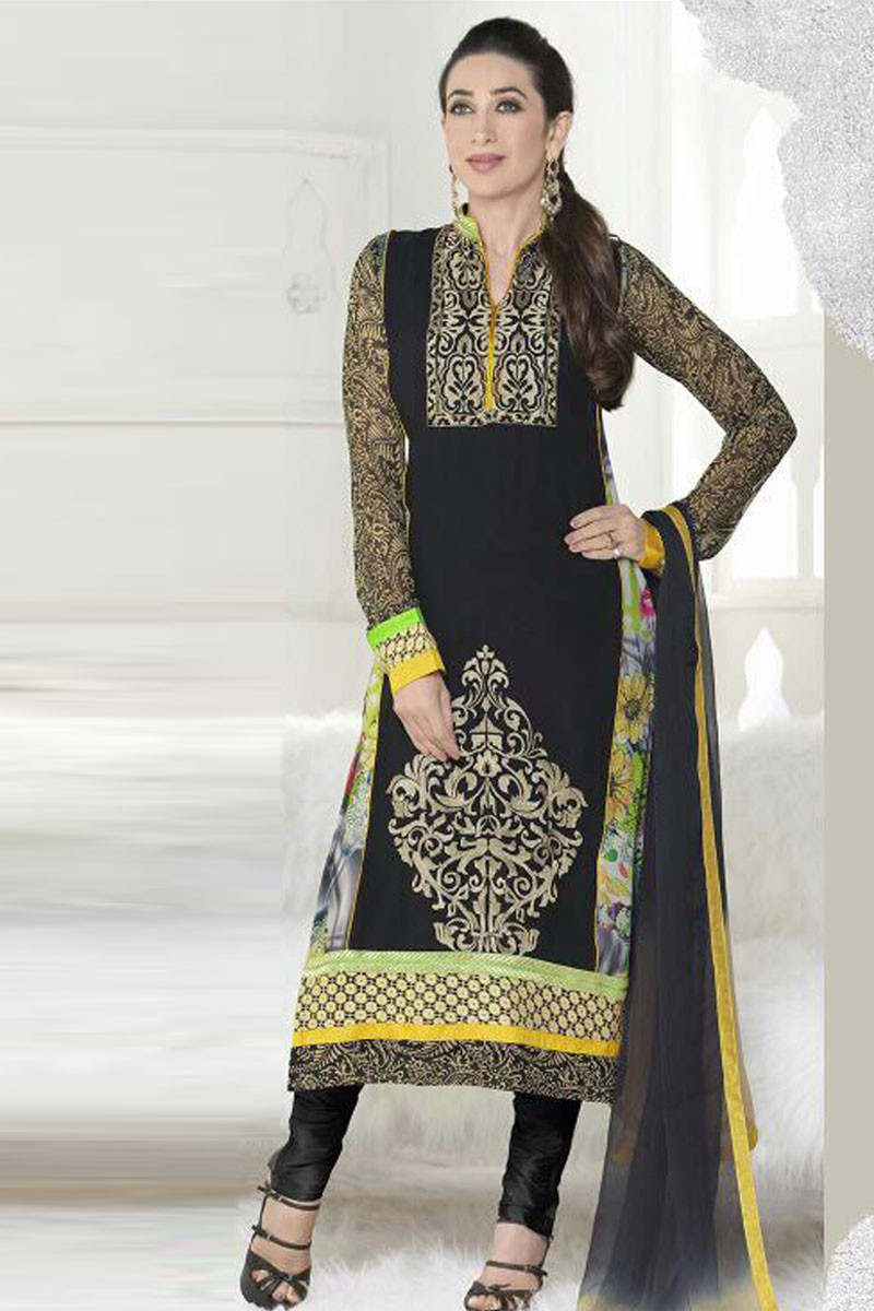 Bollywood Style karishma Kapoor offwhite and Rani color silk lehenga kameez
