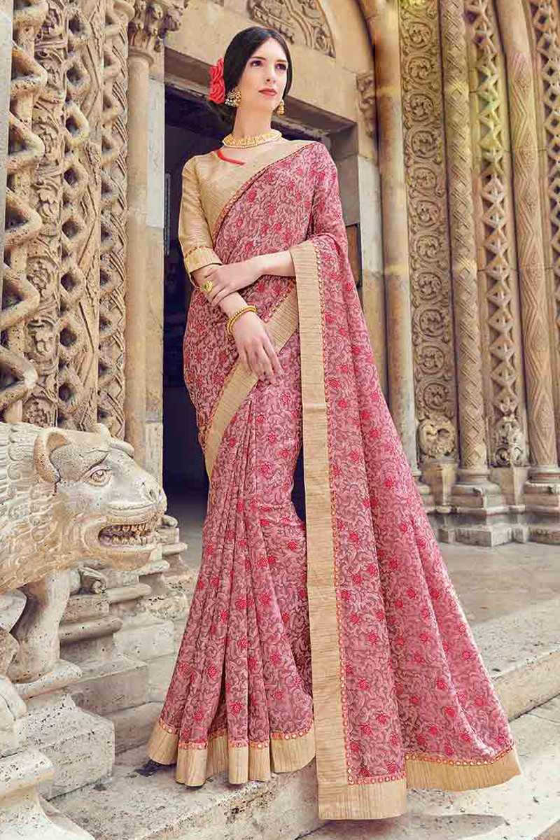 Silk saree with designer blouse online hot sale