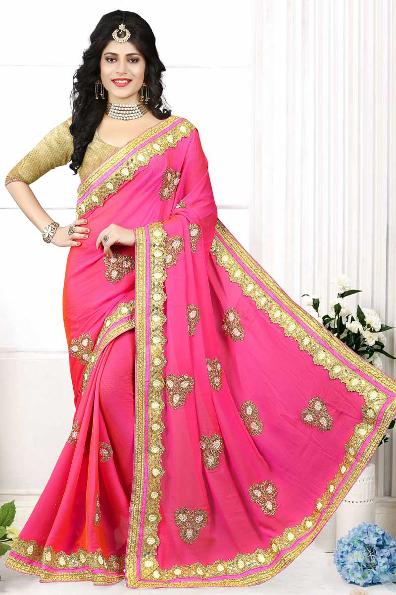 Buy Red Thread Work Brocade Classic Designer Saree Online