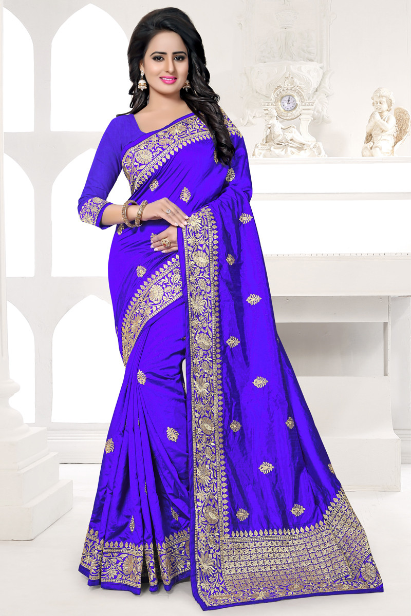 Royal blue cheap blouse for wedding