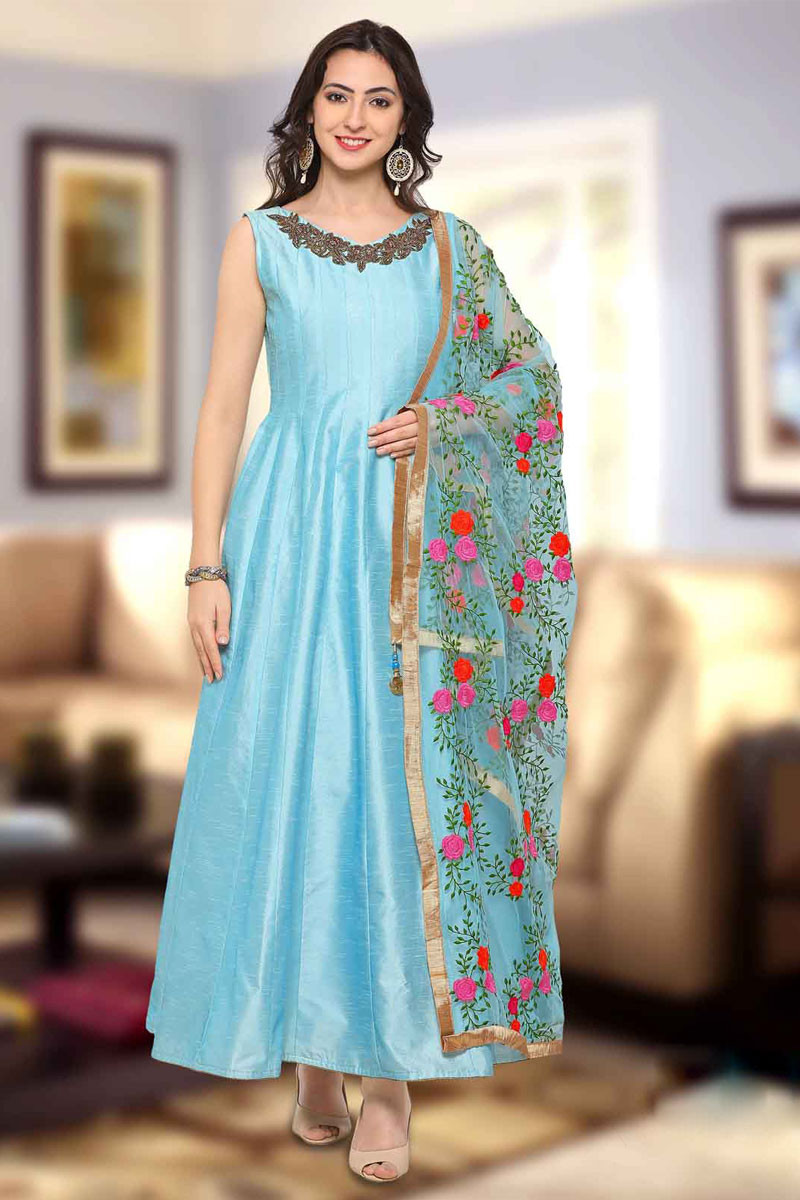 Gaaba Classy Long Dress With Dupatta And Belt - Gaaba