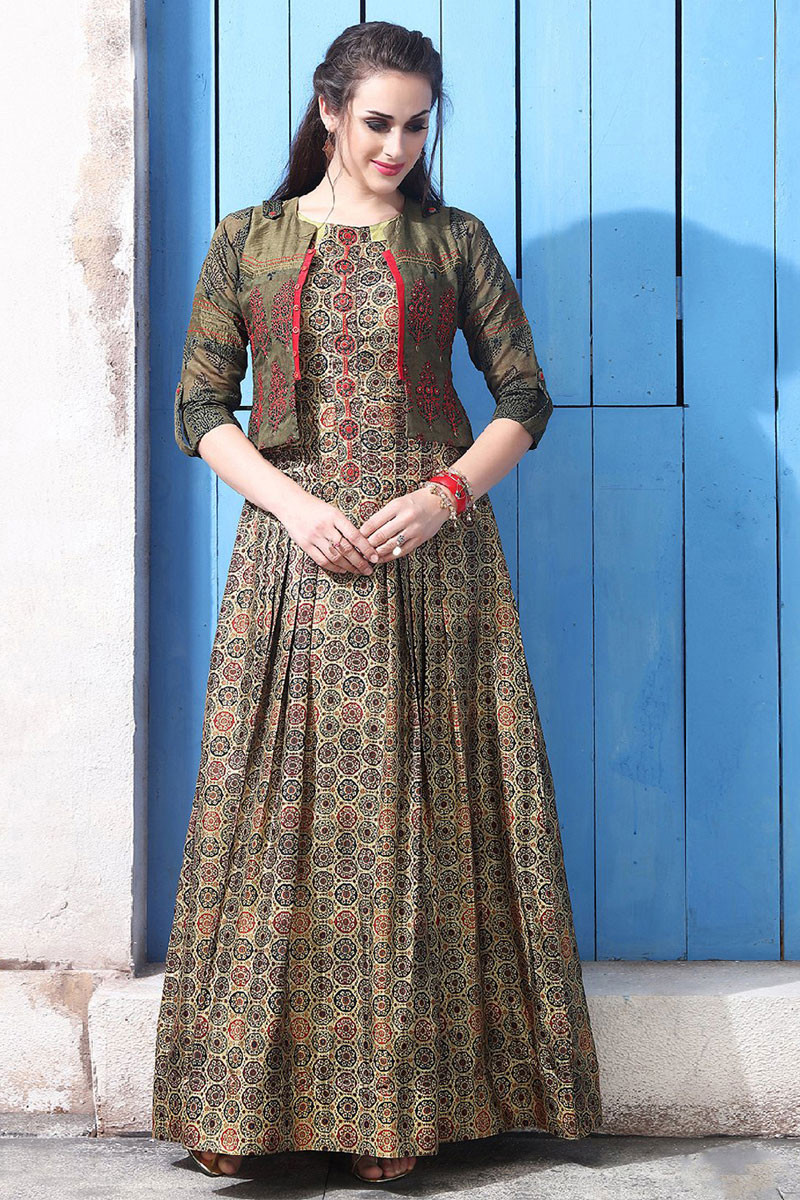 Cotton anarkali gown shop