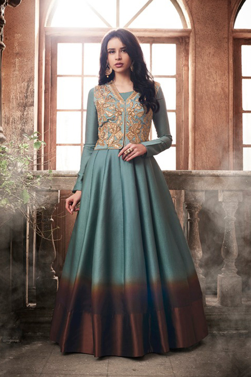Tussar silk best sale anarkalis