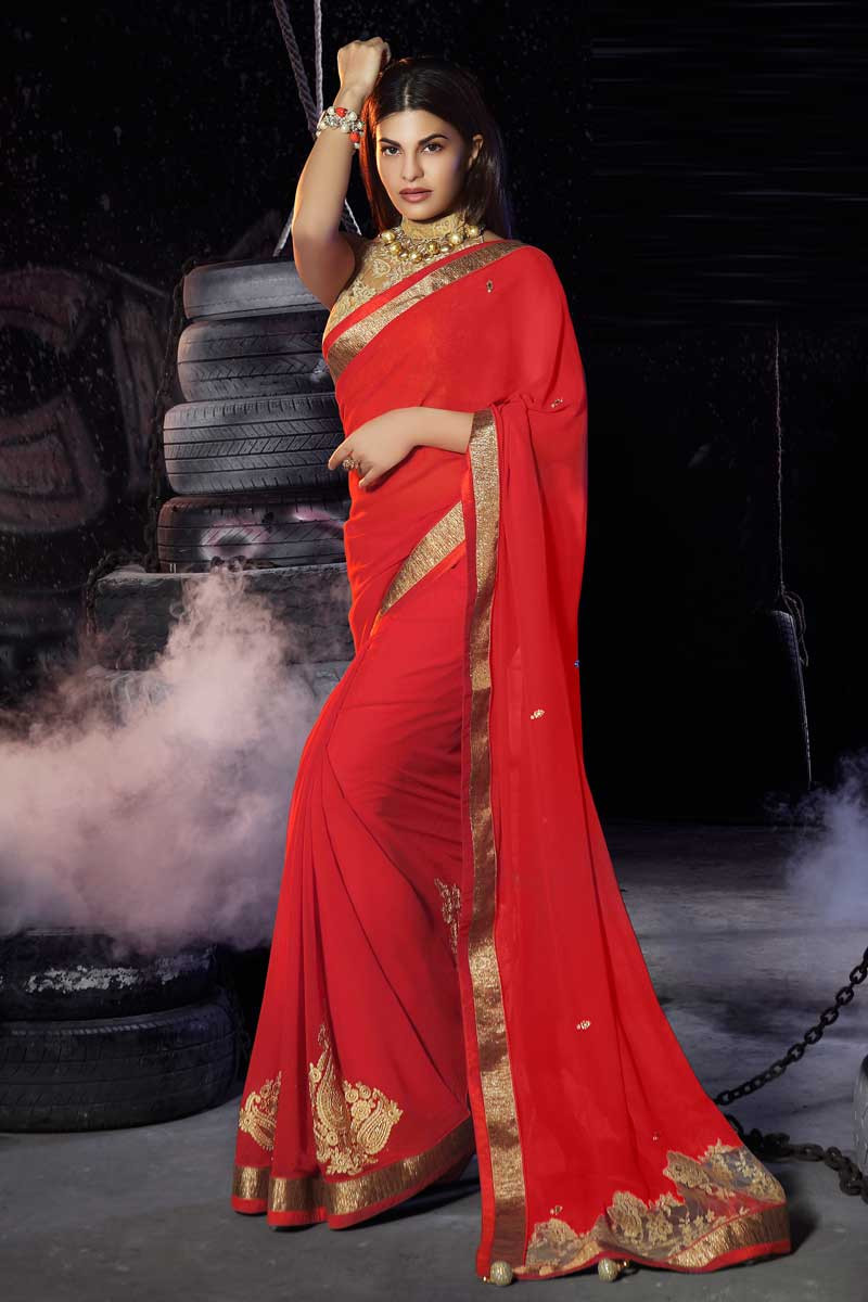 Jacqueline Fernandez in Shehla Khan Saree – Boutiquesarees.com