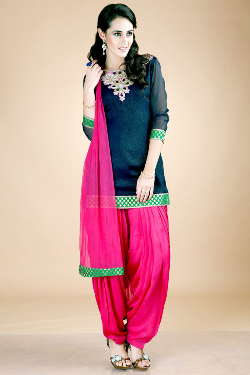 Buy Ethnic Raw Silk Salwar Suits Online | Andaaz Fashion