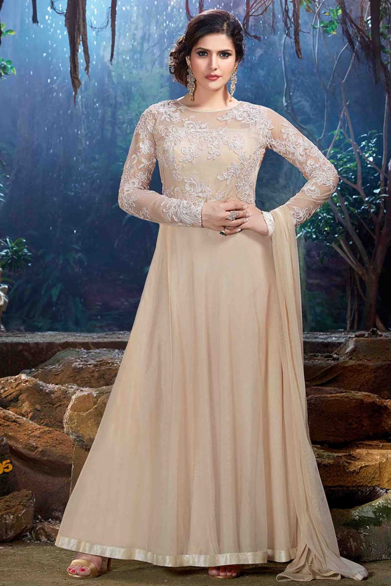 Buy online Beige Boat Neck Unstitched Suits from Suits & Dress material for  Women by Stylee Lifestyle for ₹4559 at 60% off | 2024 Limeroad.com