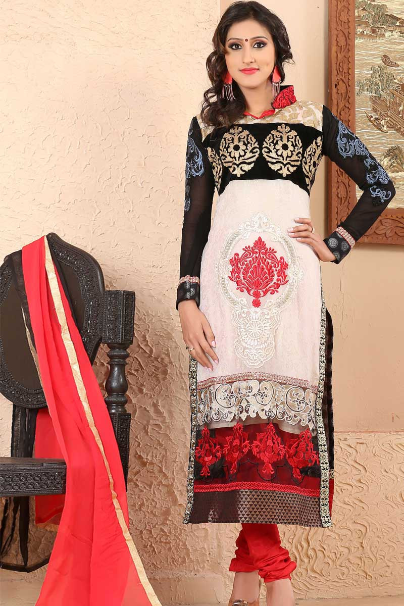 White and 2024 black churidar