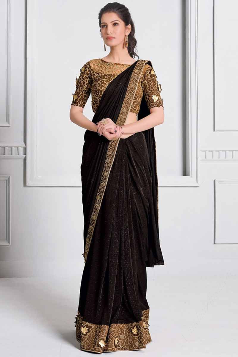 Shop Online Wedding Saree Green-Georgette Pink & Peach Zari  Embroidery,Stone,Sequi – Lady India