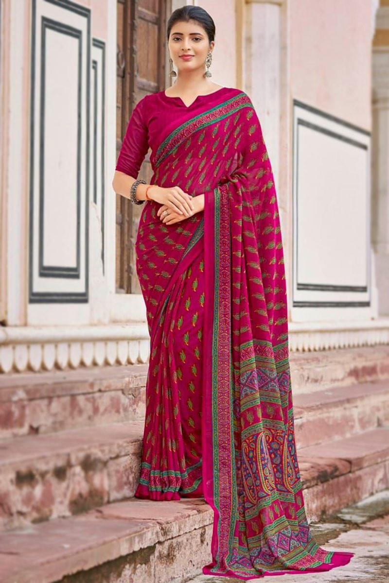 Ruby Pink Woven Traditional Paithani Silk Saree – zarikaariindia.com