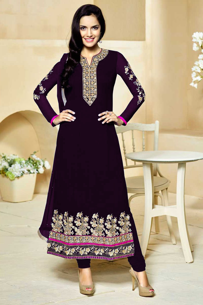 Purple churidar dress on sale