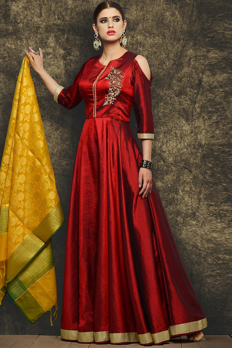 Frock suit with silk dupatta shop