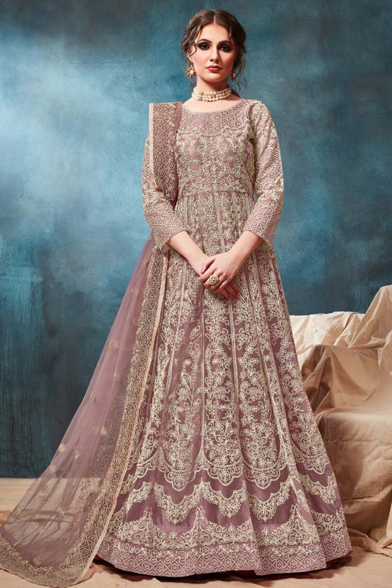 Net anarkali dress online shopping deals