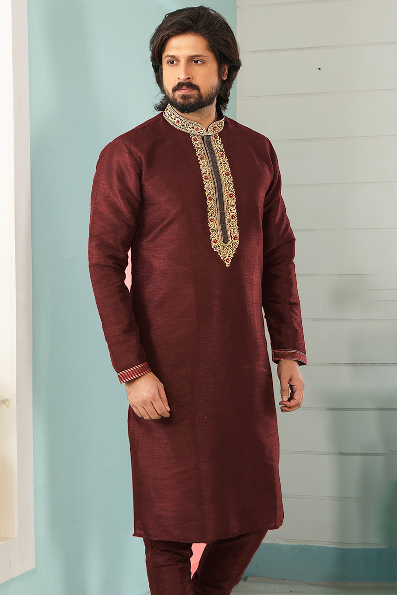 Mens kurta brooch discount