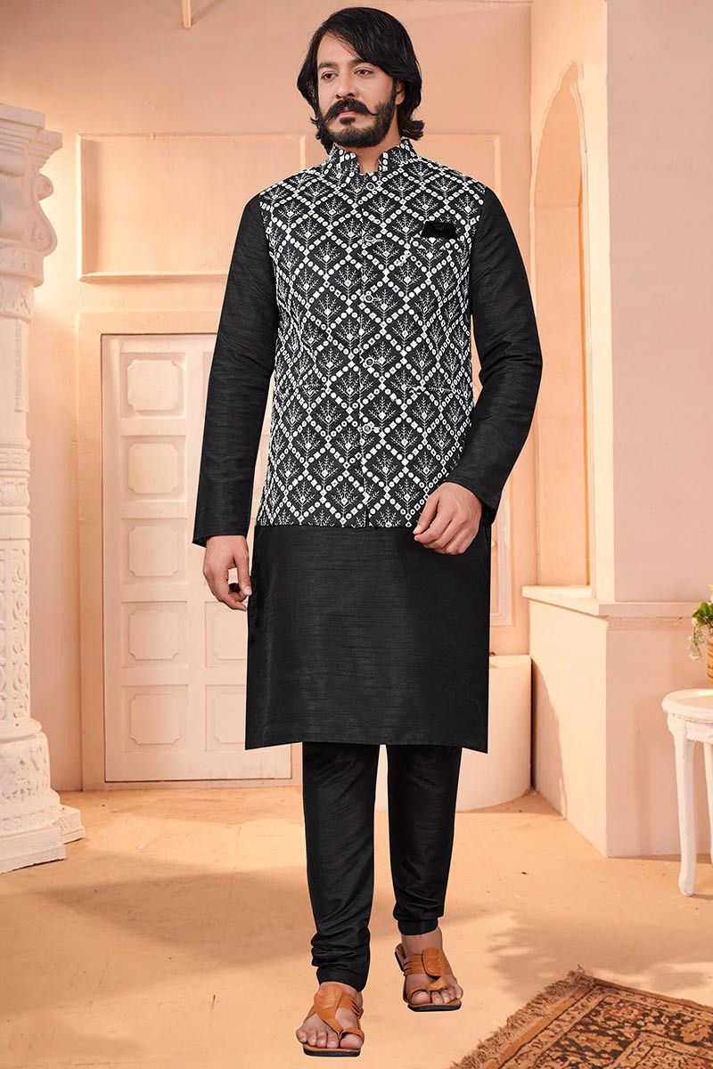 Black top kurta outfit