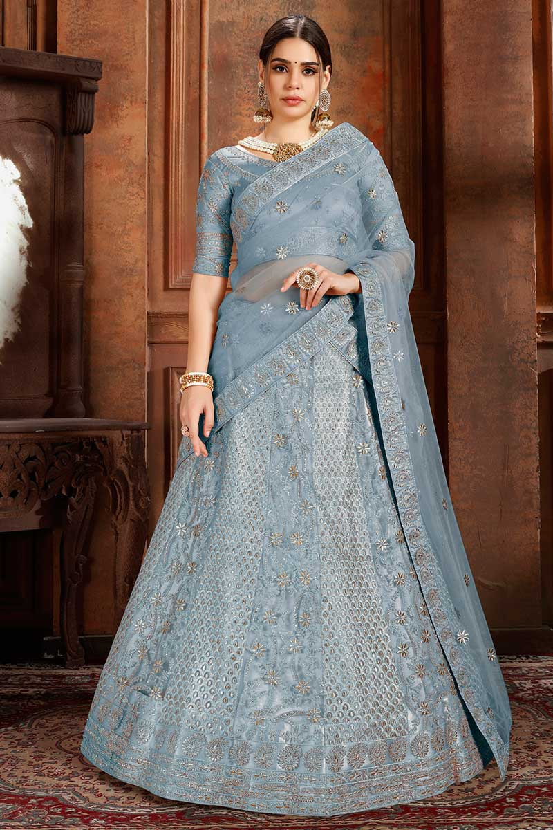 Light blue lehenga choli hot sale