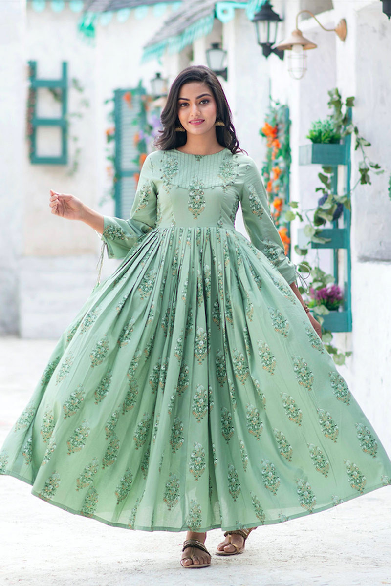 Printed frock hot sale style kurti