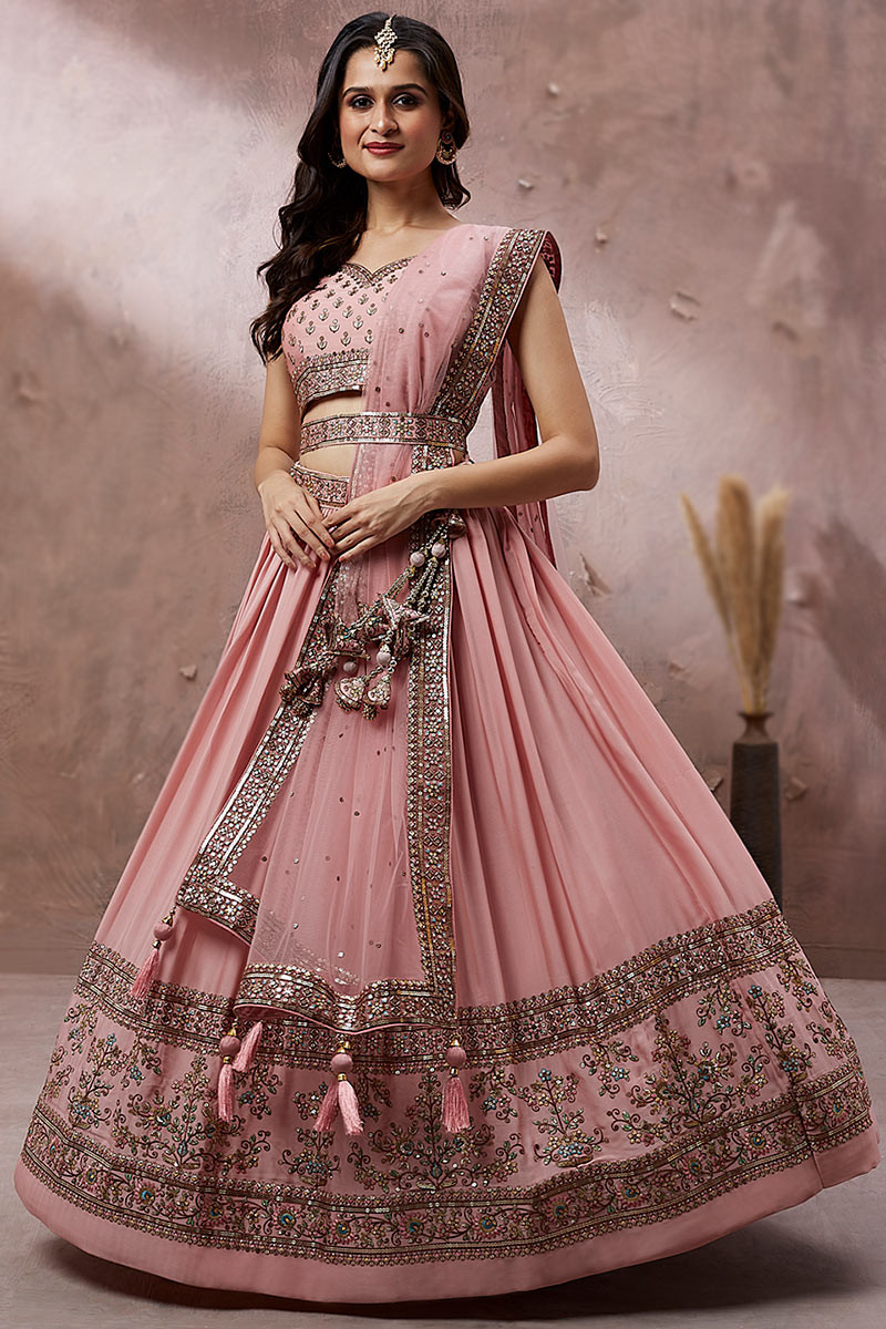 Pleated Banares Silk lehenga | Bridal wear | Wedding Outfit