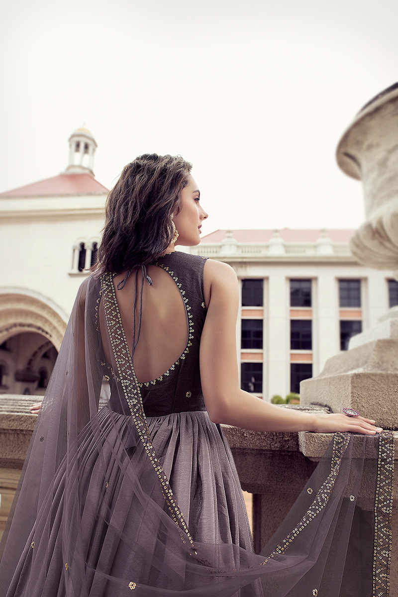 Backless discount anarkali suit