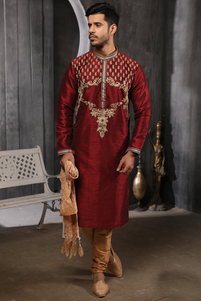 Wedding Special Men Sherwani In Maroon