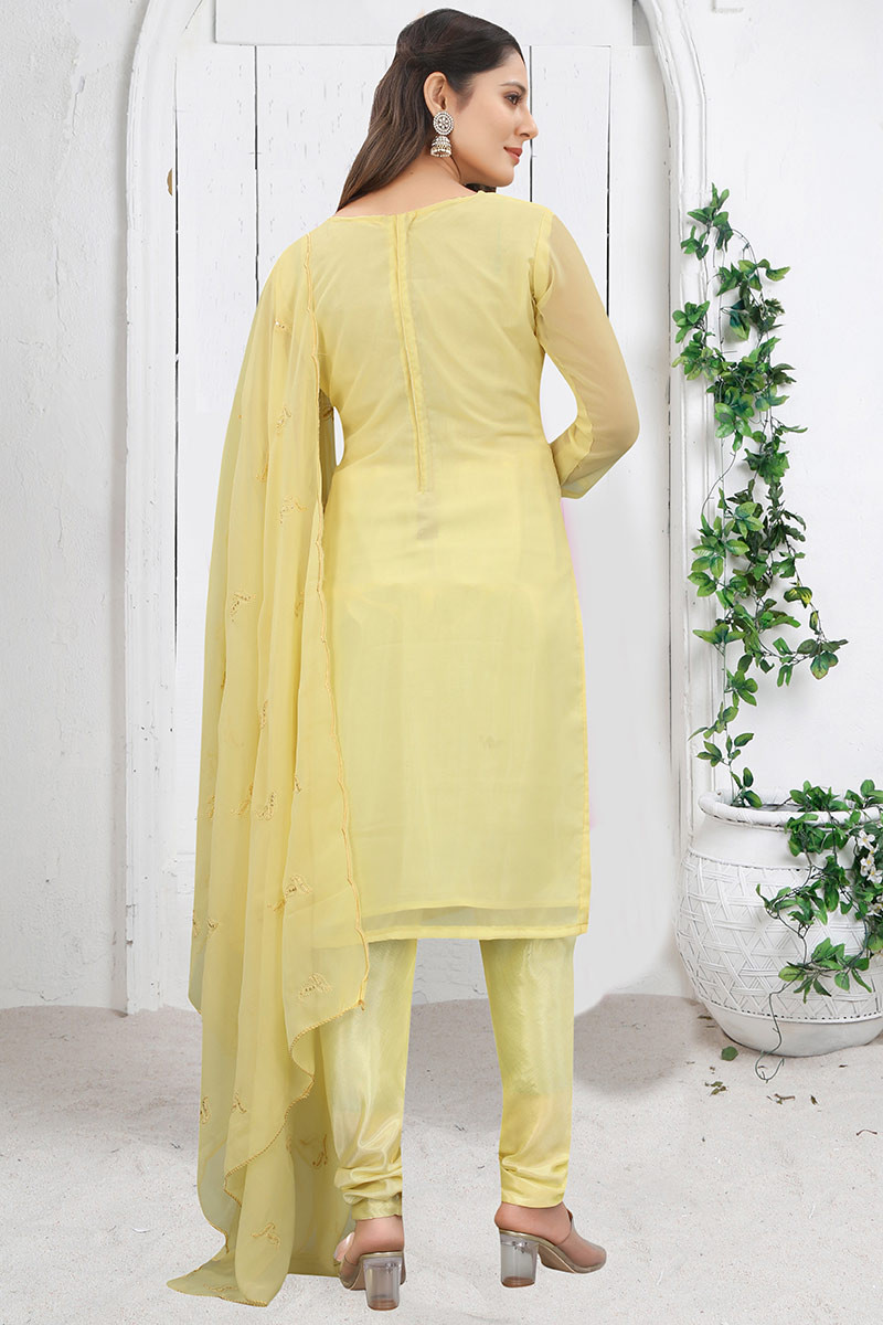 Light yellow churidar deals