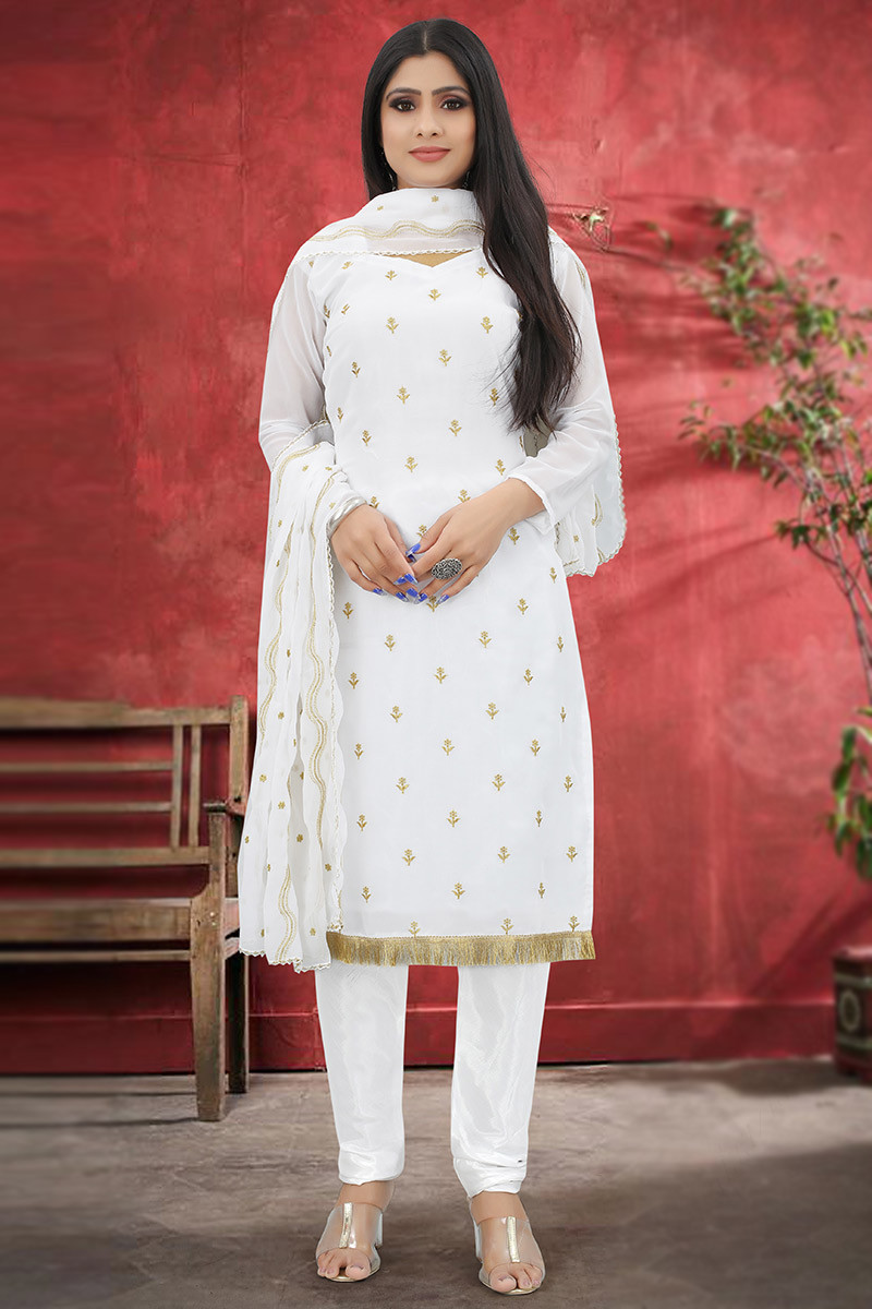 White churidar deals for girls