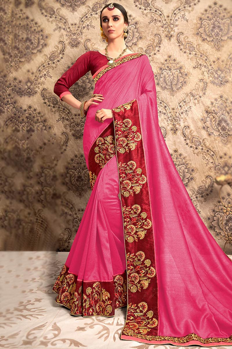 Buy Pink Sarees online at best price