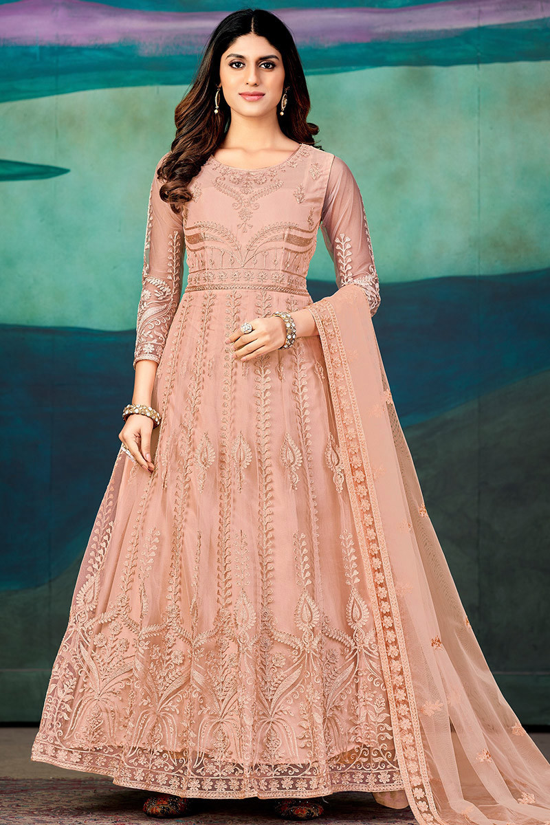 Light peach colour gown on sale