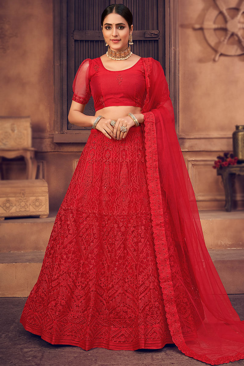 Catching Red Color Bridal Designer Lehenga Choli | Indian Online Ethnic  Wear Website For Women