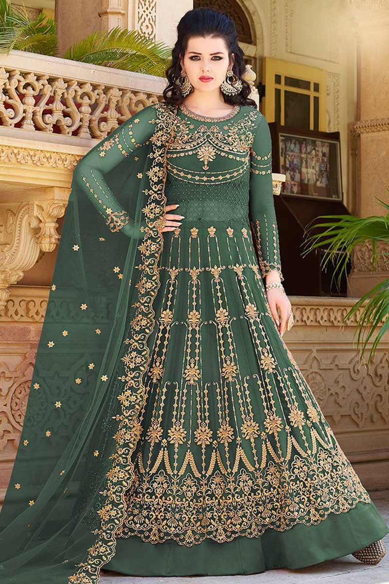 Green net skirt dress shop