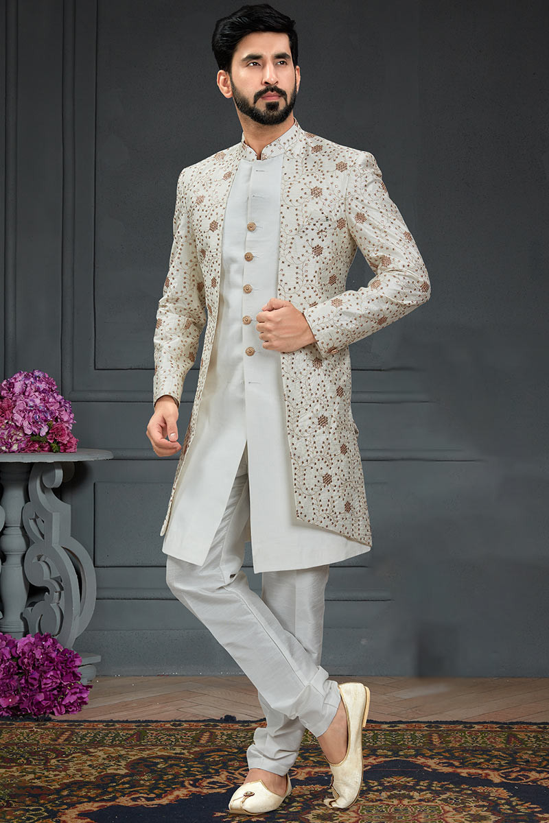 Off white clearance sherwani