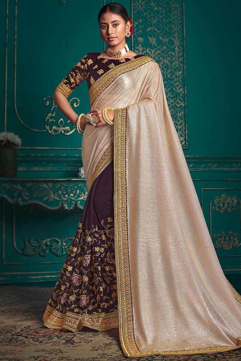 Lavender & Peach & Green & Pink & Blue & Purple & Gold & Rama Kanjivaram  Silk Half Saree Lehenga - Buy Trending Lavender & Peach & Green & Pink &  Blue