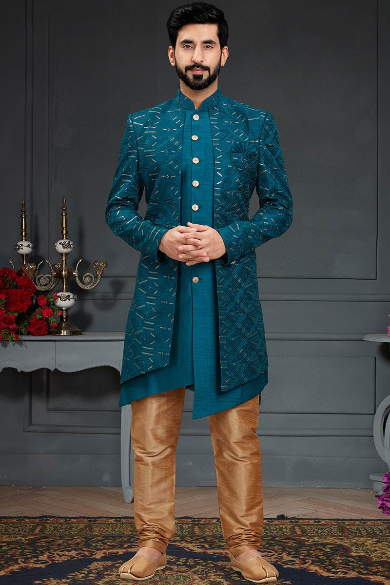 Peacock sherwani outlet