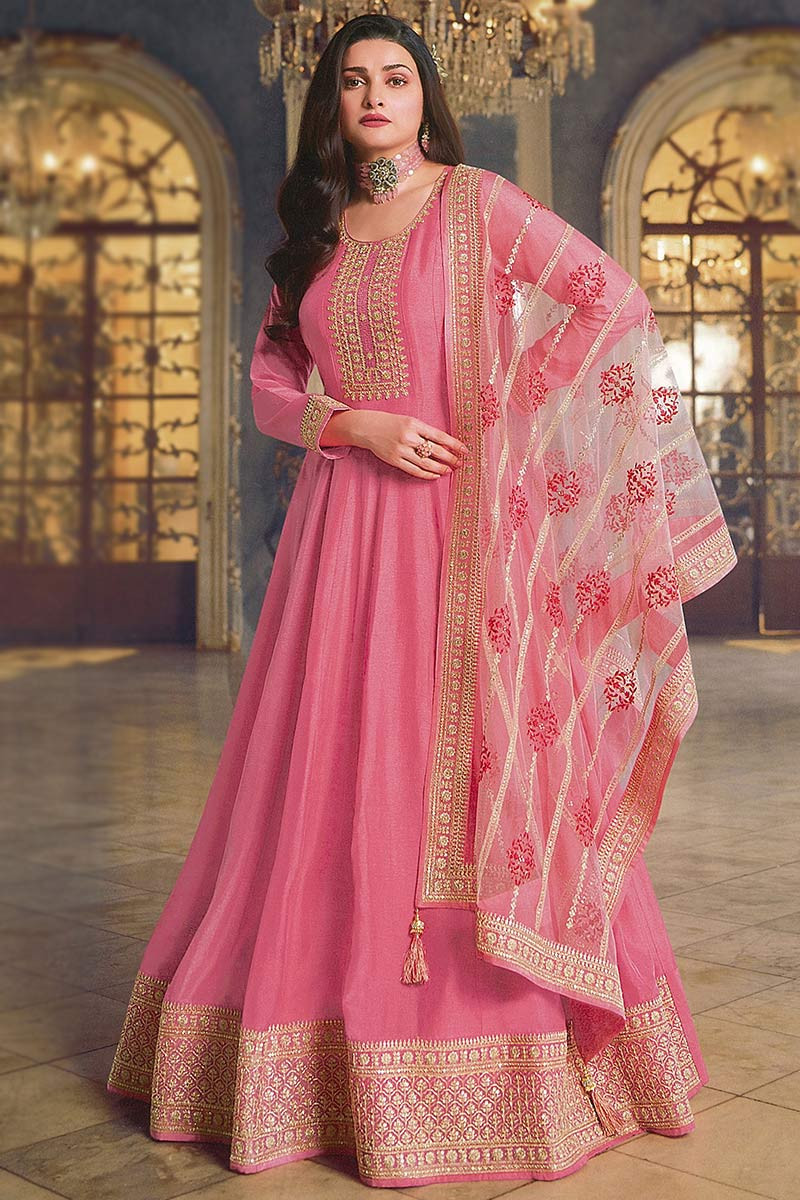 Silk pink suit sale