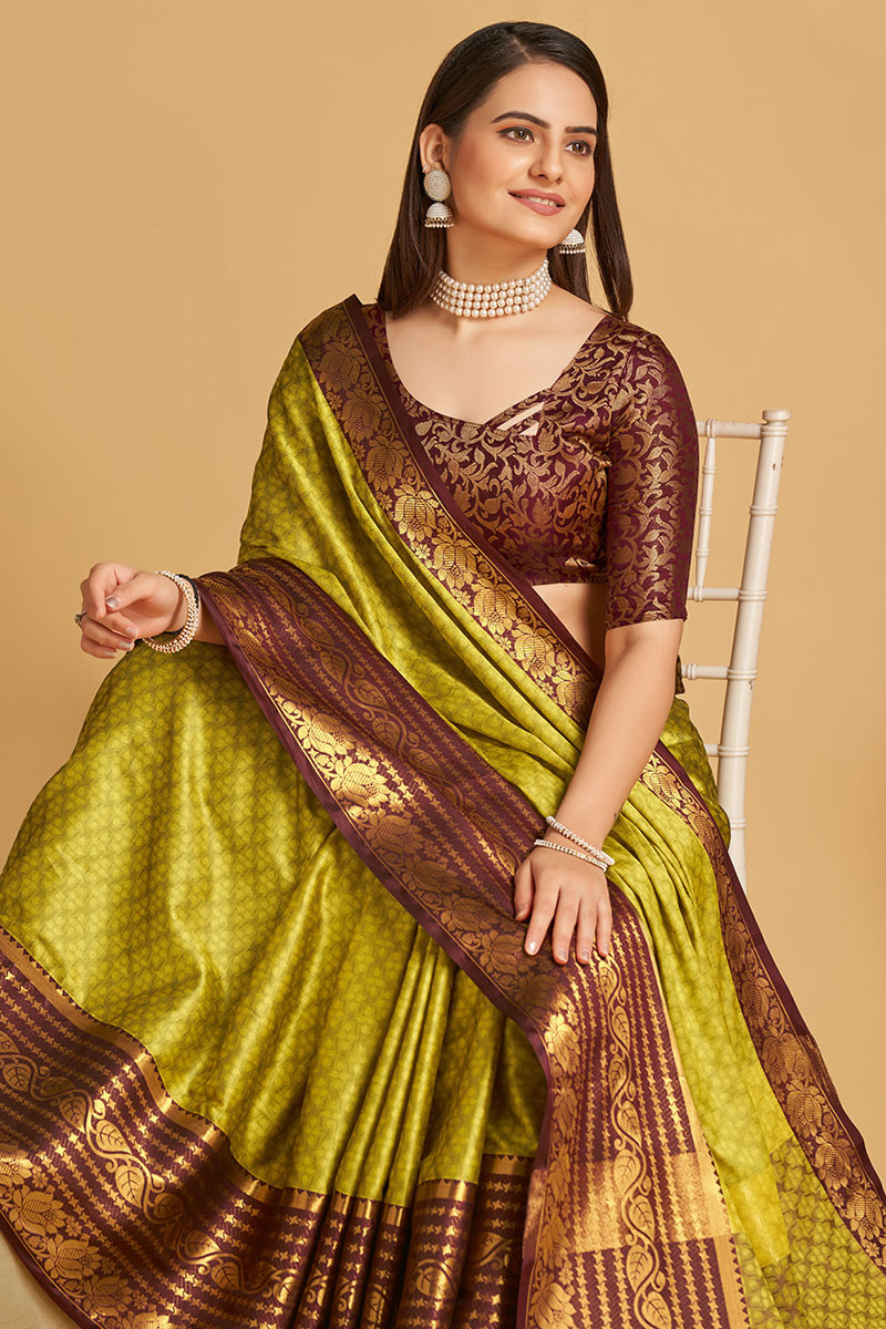 Buy Maroon Solid Vichitra Saree With Unstitched Blouse Piece - Selena  Online at Best Price | Distacart