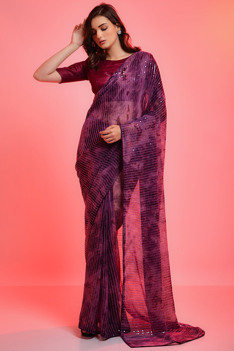 Buy Pink Leheriya Chiffon Saree by SUTRA ATTIRE at Ogaan Market Online  Shopping Site