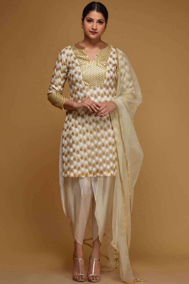 Green Colour Patiala Salwar Suit Georgette Fabric.