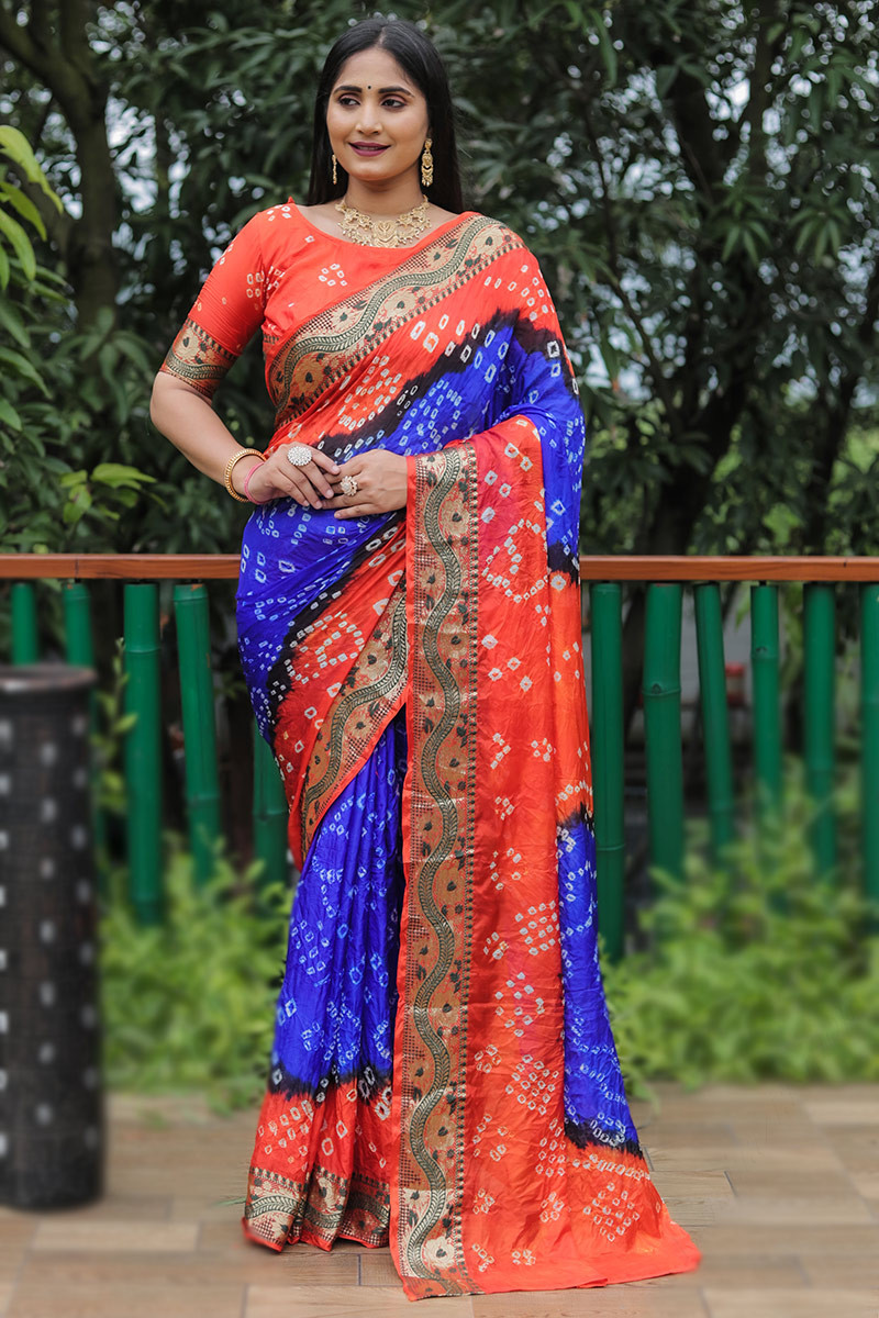Beautiful Royal Blue Pattu Art Silk Saree – V4M Fashions