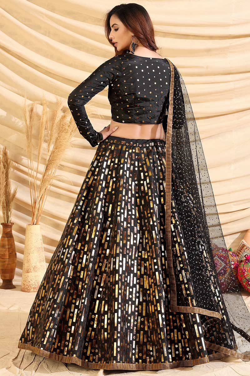 Georgette Black Lehenga Choli with Embroidery Sequence Work – Prititrendz