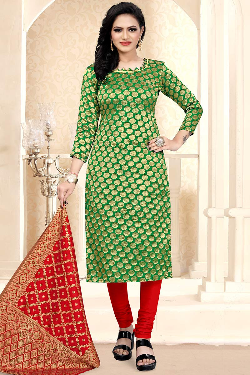 Green churidar neck design top