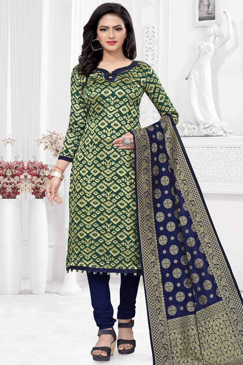 Silk cotton store churidar neck designs