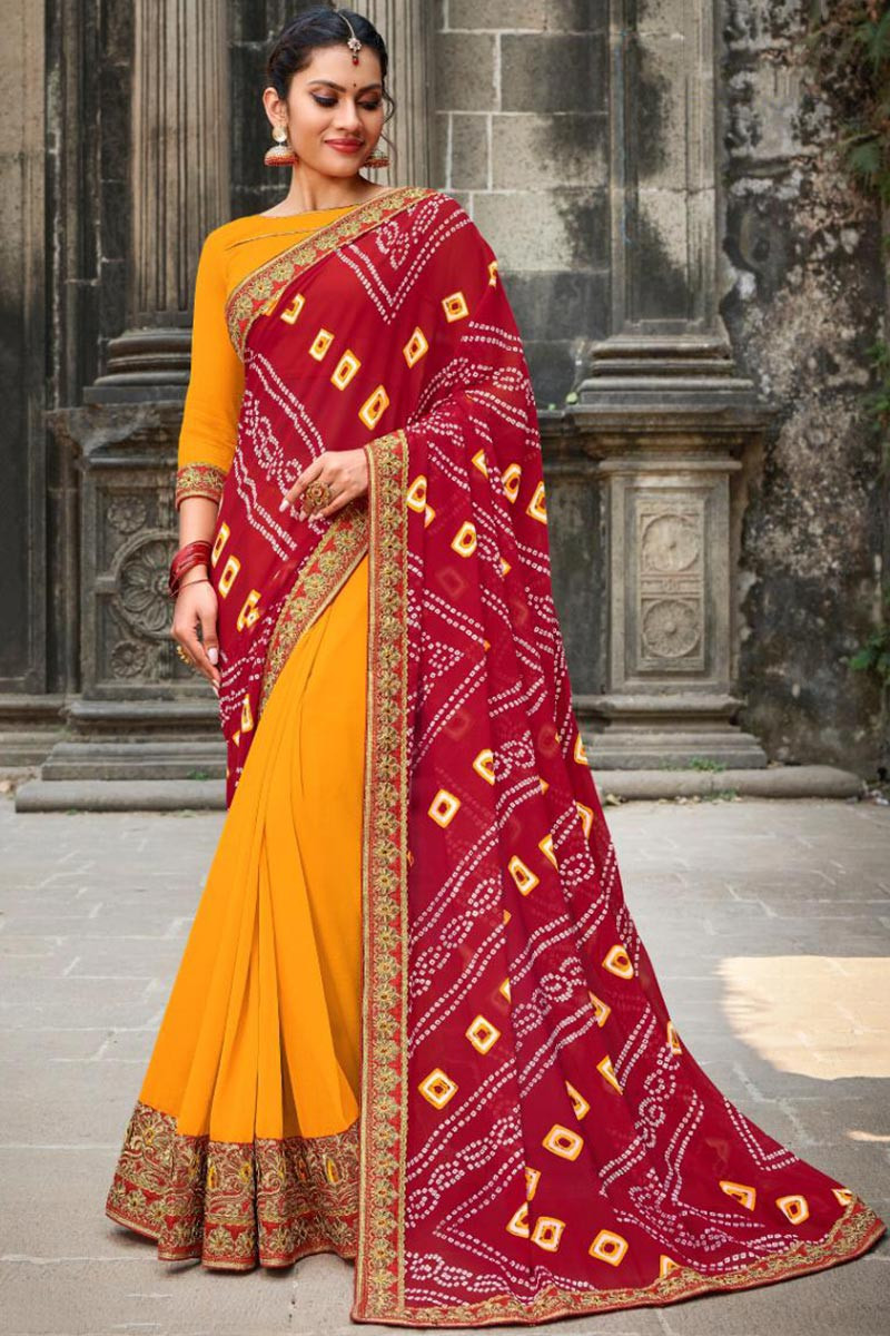 Bandhej saree clearance online