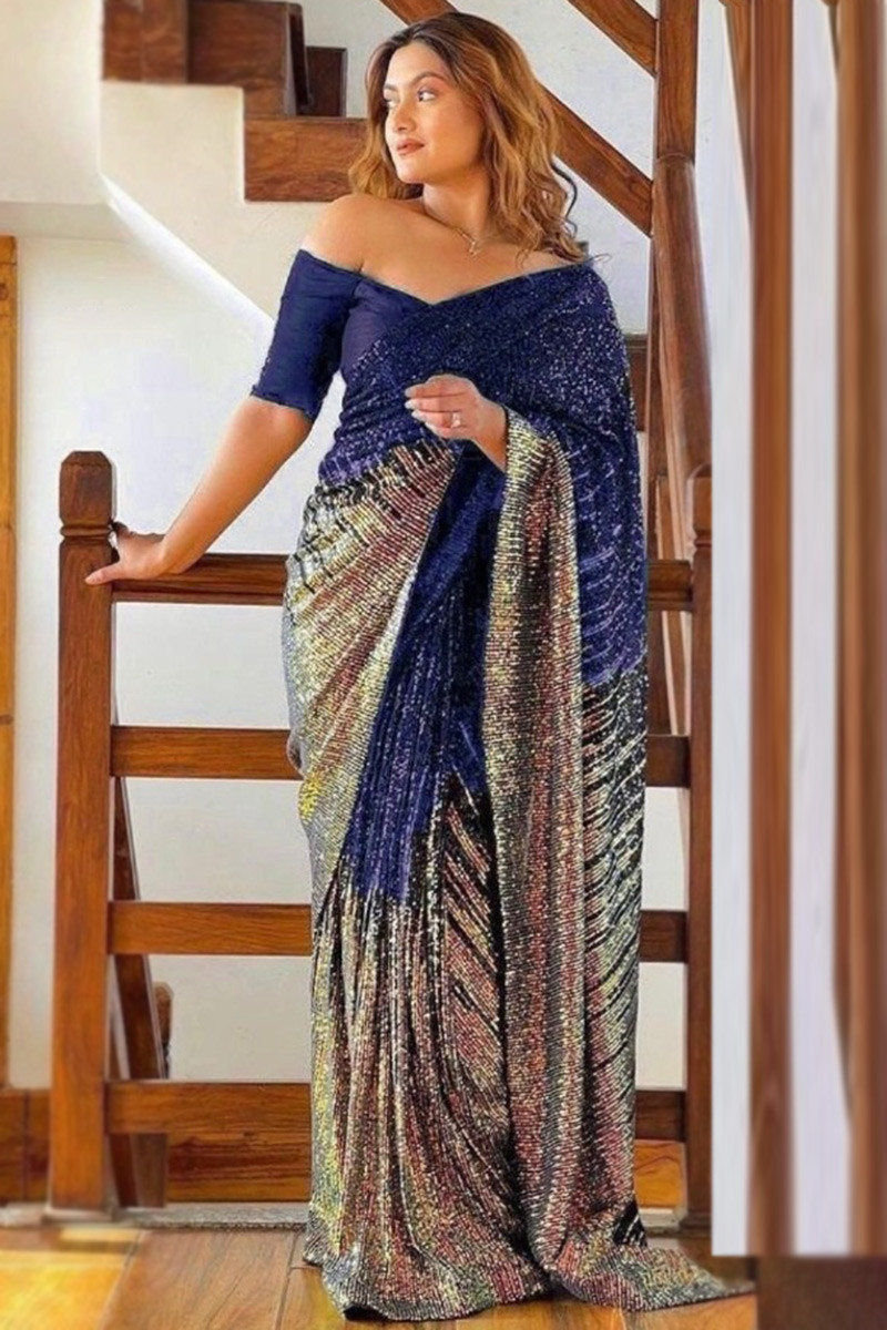 NEW LAUNCHING SUPERHIT BOLLYWOOD ANKITA LOKHANDE SEQUINS SAREE –  Lookcollection