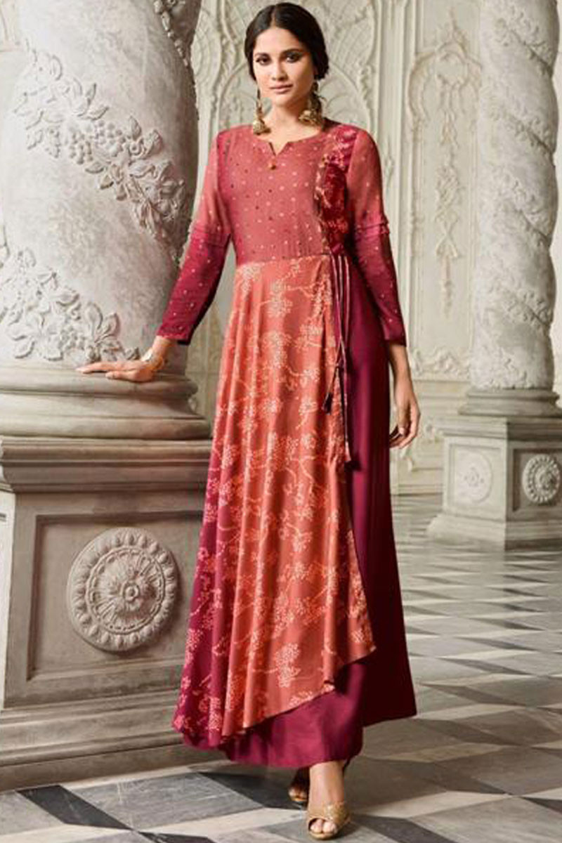 Silk kurti top for ladies