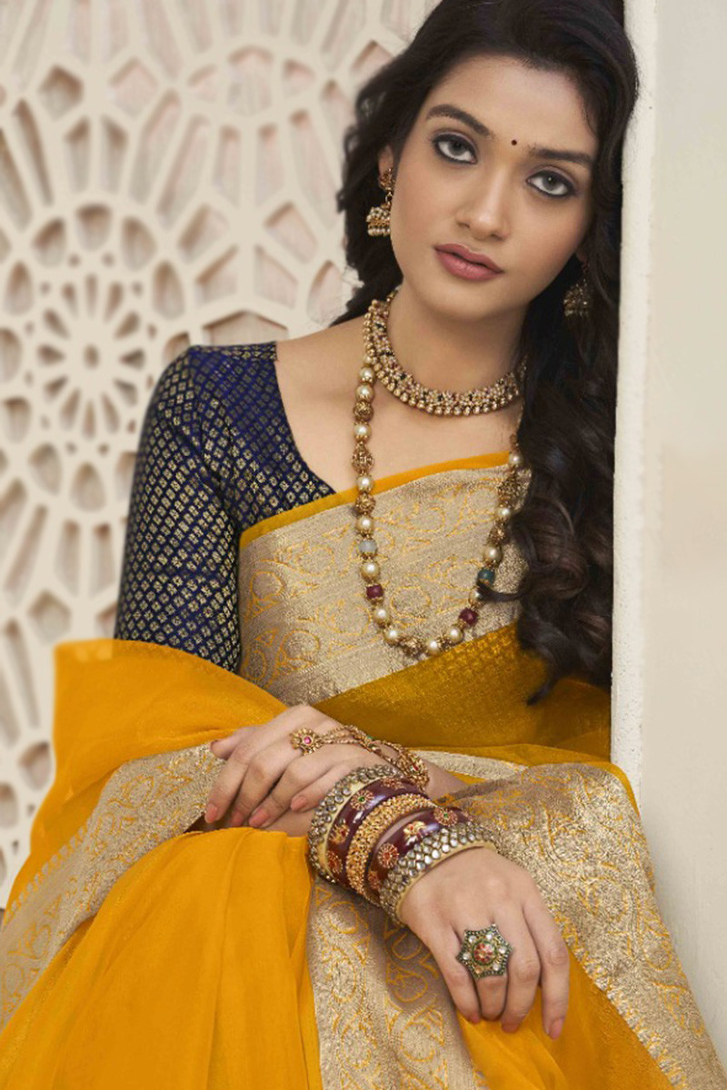 Buy Yellow Sarees for Women by TEREZA Online | Ajio.com