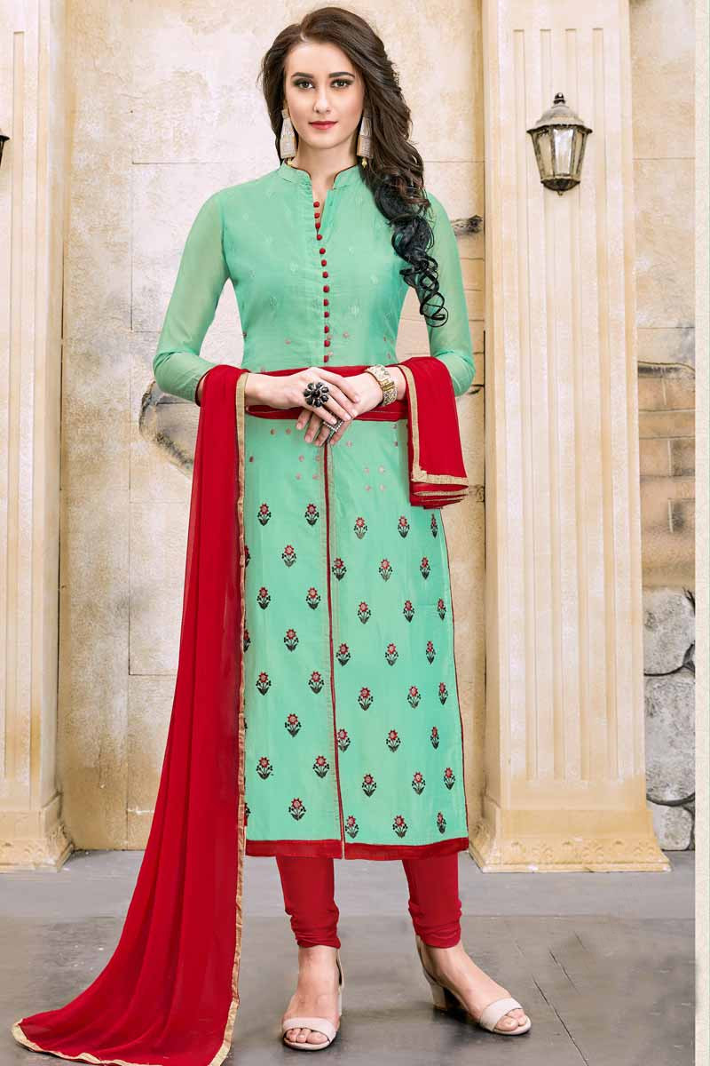 Fancy cotton churidar sale
