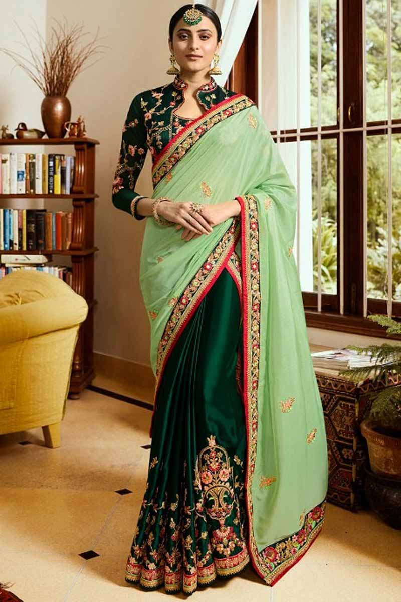 Silk saree in lehenga style cheap