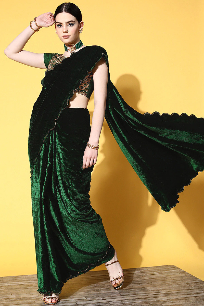 Buy Niza Fashion Solid/Plain Daily Wear Velvet Black Sarees Online @ Best  Price In India | Flipkart.com