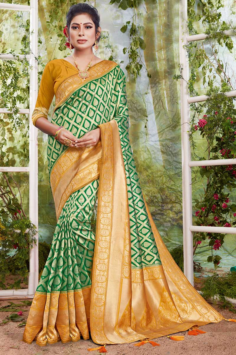 Ethnic top silk saree